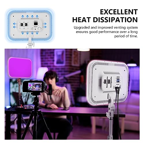 Neewer 18.3/'' RGB LED Video Light Panel with App Control Stand Kit 2 Packs, 360° Full Color,60W Dimmable 2500K~8500K RGB168 CRI97+ 17 Scene Effect for Game/YouTube/Zoom/Photography,White