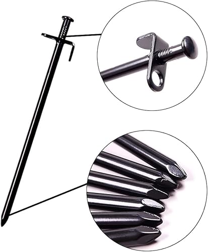 Miniatura 3 de Juego de 8 estacas para tienda de campaña, de acero resistente, de 11.8 pulgadas, para tienda de campaña, multiusos, estacas para acampar con bolsa