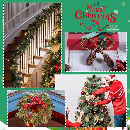 Prasacco 12 Pcs Christmas Garland Ties, 15.7 Inch Decorative Flexible Reusable Ties, Brown - Image 6