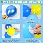 Cartoon Sponge Balloon Arch Kit-Blue Green Yellow Balloons Birthday Decorations For Boys girl,Party Decor Supplies Girls Including Happy Birthday Backdrop - Image 3