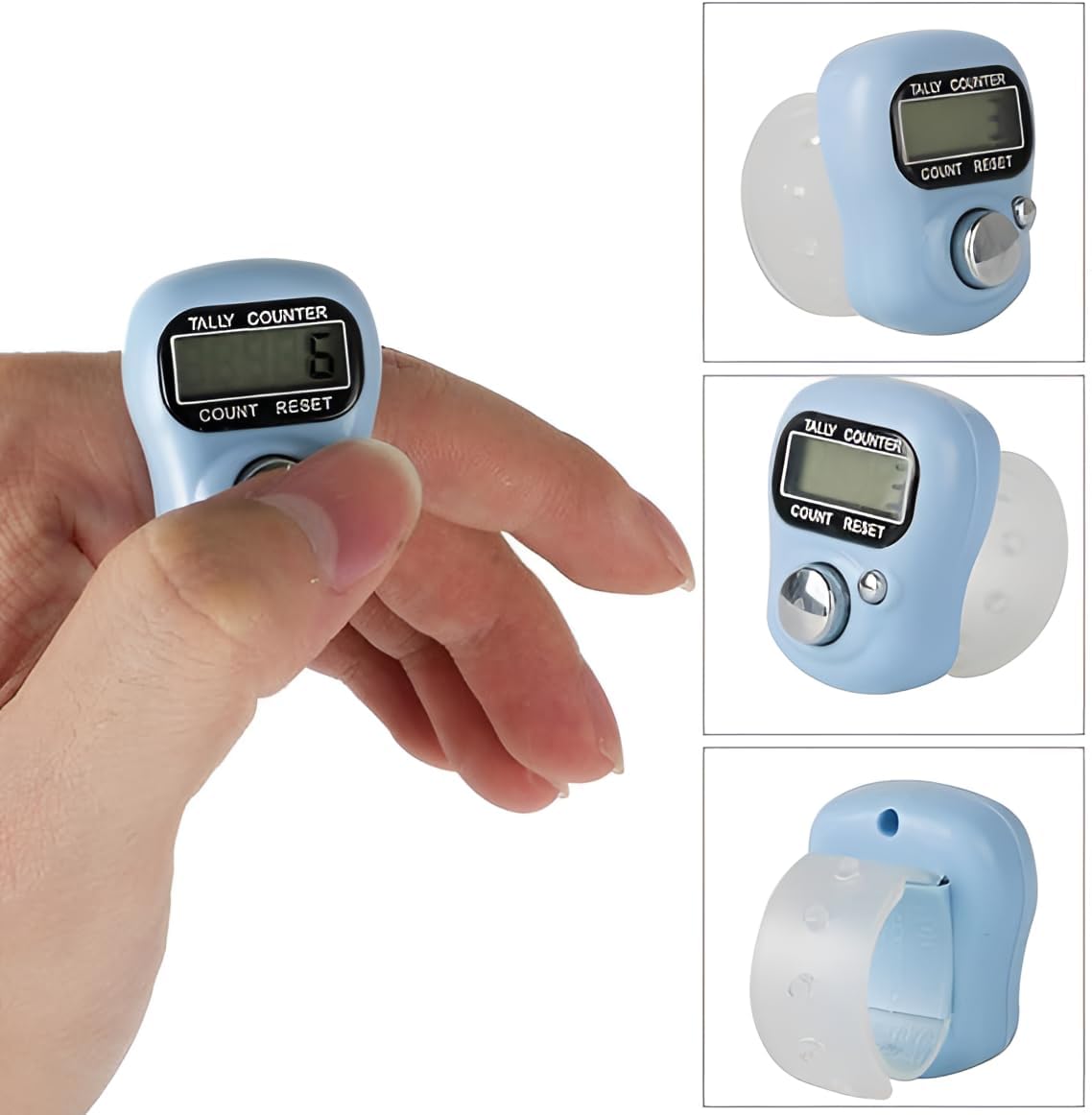 C2SK Mini Digital Finger Counter Ring – Portable Hand Tally Counter for Beads, Chanting, Exercise Reps, Event Attendance and Inventory Counting (Multicolor) (1) 2