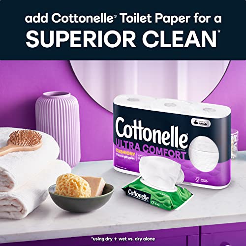 Cottonelle Gentleplus Flushable Wet Wipes With Aloe & Vitamin E, Adult Wet Wipes, 6 Flip-Top Packs, 42 Wipes Per Pack (6 Packs Of 42) (252 Total Flushable Wipes), Packaging May Vary #TOP6