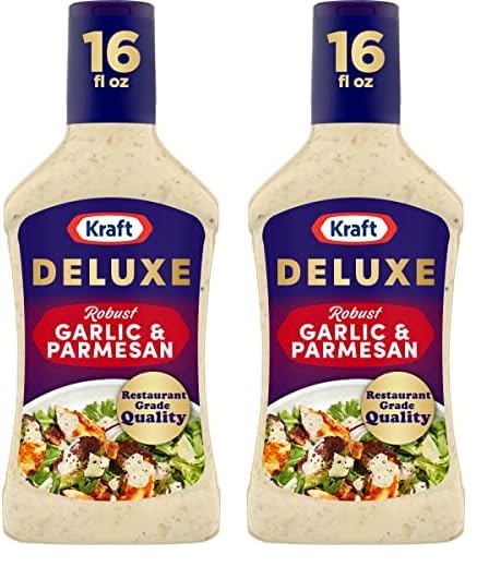 Kraft Deluxe Robust Garlic and Parmesan Salad Dressing (16 oz Bottle) (Pack of 2)
