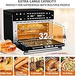 Kitchen in the box 32 QT Extra Large Toaster Oven Air Fryer Combo, 18-in-1 Convection Toaster Oven Countertop with Baking, Dehydrate and Rotisserie, 6 Accessories, 1800W - Image 3