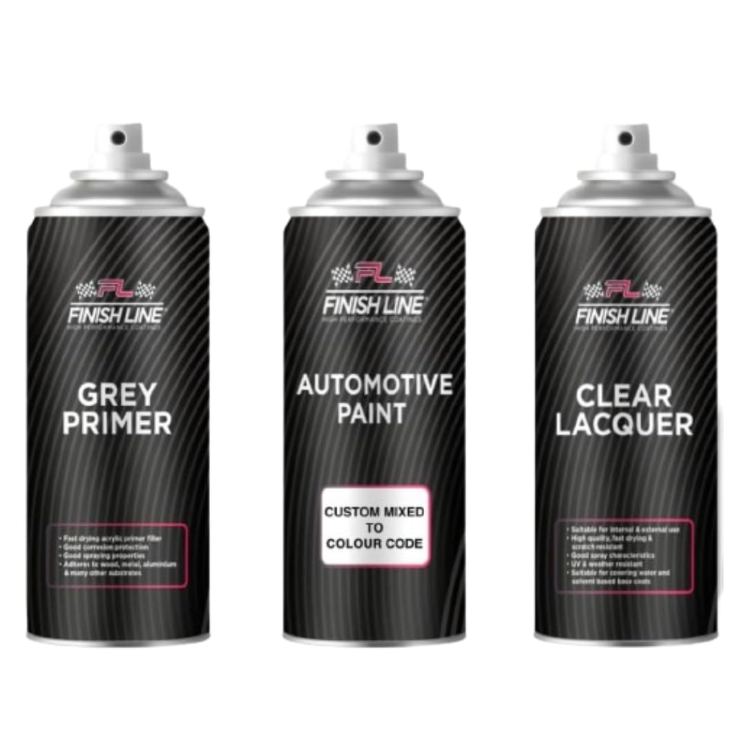 Finish LineSpray Paint Mixed By Car Registration Perfect Match to Car Manufacturer 400ml (Aerosol + Lacquer + Primer)