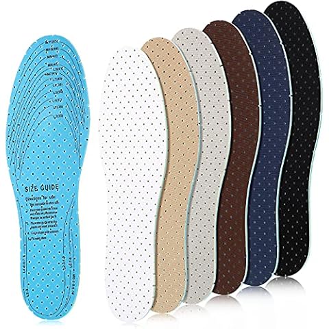 6 Pairs Women's Double Layer Latex Foam Insoles with Holes Cover