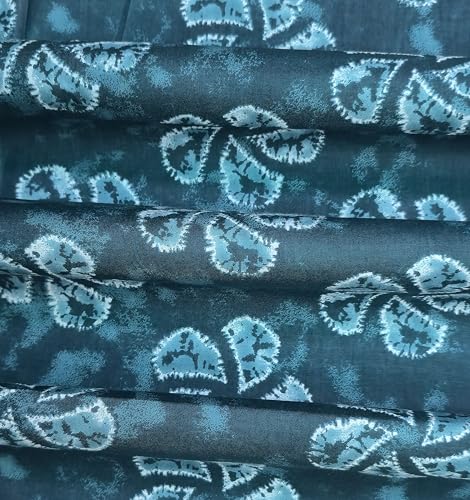 Image of 2 Meter Hand Block Indian Cotton Unstitched Jaipuri Handmade Digital Printed Fabric Material for Women Kurta /Blouse /Palazzos /Piece Material for Women's (Green)