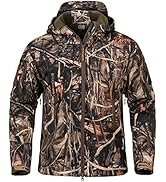 NAVEKULL Hunting Clothes for Men Soft Shell Outdoor Hiking Jacket Camo Water Resistant Fleece Hoo...