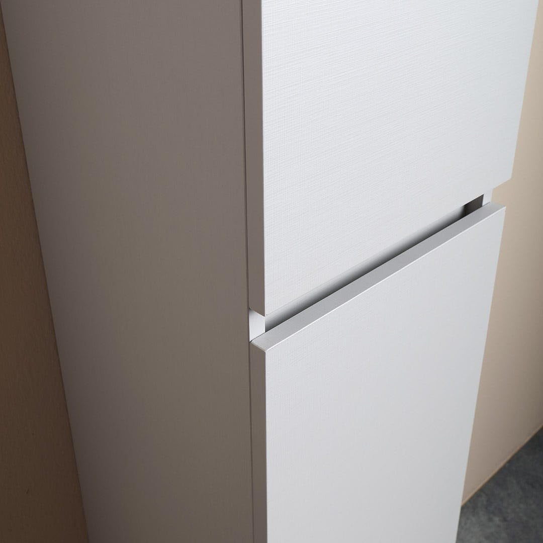 Kiamami Valentina - Columna de baño suspendida con 2 Puertas en Blanco Bosco de 30x170 cm