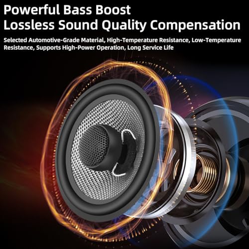 Image of 5.25-Inch Car Coaxial Speaker Carbon Fiber Cone Bowl 2-Way Full Frequency High Fidelity Audio 300W Peak Power 4 Ohms Professional High-End Stereo Surround Sound (2-Speakers)