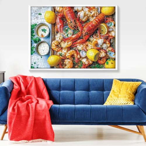 2 Paquetes de Rompecabezas para Adultos de 500 Piezas: Temas de Bodega y Mariscos | Rompecabezas de Comida y Vino, 500 Piezas, Ideal para Cumpleaños y Reuniones Familiares, 20,5 x 15 pulgadas miniatura 6