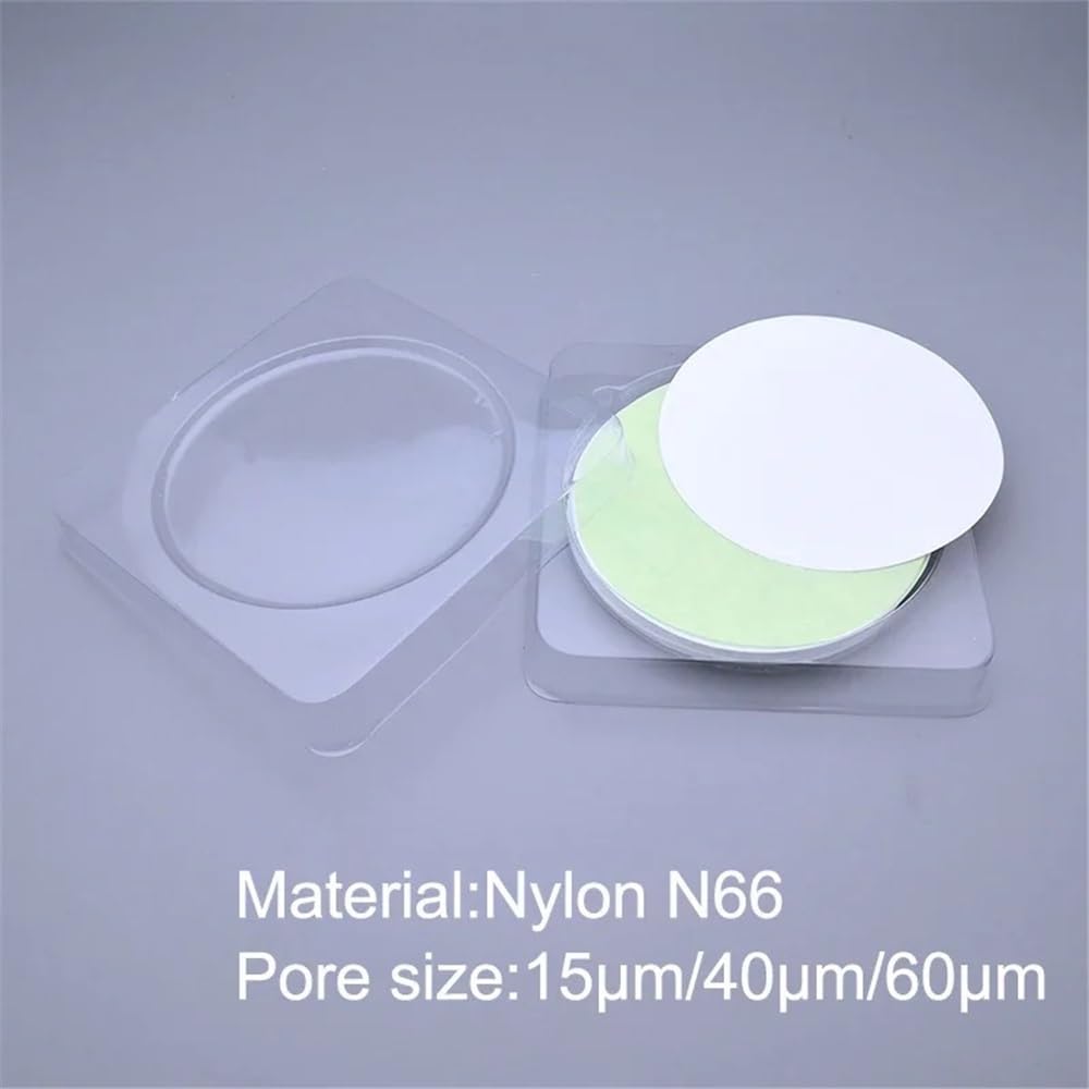 50 sztuk laboratoryjnych organicznych nylonu N66 13 mm-150 mm, półprzezroczysta mikroporowata membrana z dużymi porami, rozmiar 15 um/40um/60um, do eksperymentu (100 mm)
