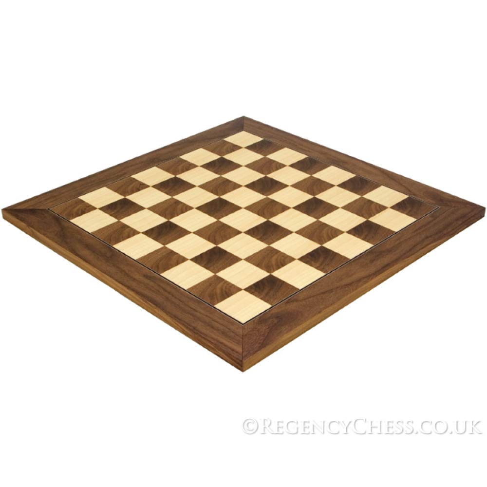 17.75 Inch Walnut and Maple Deluxe Chess Board