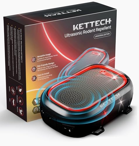Image of 5th Gen Ultrasonic Rat Repellent | Breaks Rat Cycle Permanently | Universal Fit for Cars & Trucks, Homes & Commercial Spaces | IPX3 Waterproof | Protects Wires & Sensors | 95% Efficiency