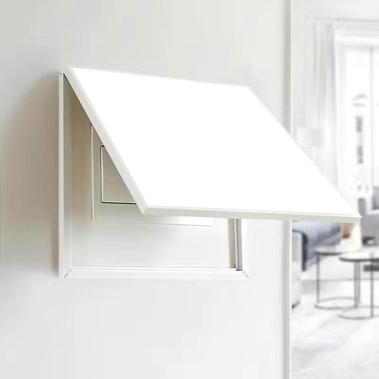 HARELA Electrical Panel Cover, Solid-Colored Circuit Breaker Panel Covers, Wall Art to Decorative Fuse Box Covers, Flip - Up Meter Switch Box(White,50x40cm/19.7x15.7in)