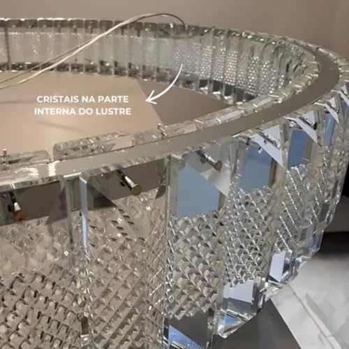 Lustre Pendente Galles com Cristais e Controle Remoto
