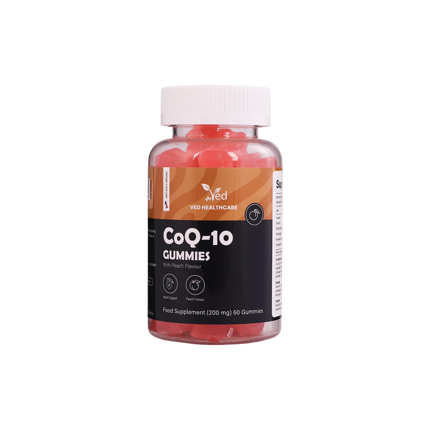 Ved Co Enzyme Q10 Gummies | Support Healthy Heart and Muscles, Promote Cellular Energy, Super Antioxdiant | Vegetarian & Vegan for Men and Women- 60 Chews 30 Days’ Supply