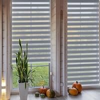 Sekey Doppelrollo Klemmfix ohne Bohren für Fenster, Doppelrollo 60 cm breit, Duo Rollo Jalousie Sonnenschutz, 60x130cm, Grau – Ansicht 6
