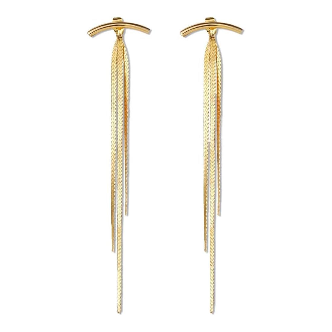 LEEQ Pendientes - 1 par de Pendientes de Cadena de Serpiente Punk, Pendientes de Chaqueta Curvados de Oro, Pendientes Irregulares, Pendientes Largos para Mujer, Pendientes Colgantes Simples para Mujer