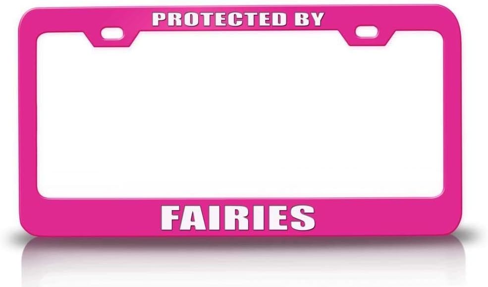 Protected by Fairies Metal Car SUV Truck License Plate Frame Pn f24