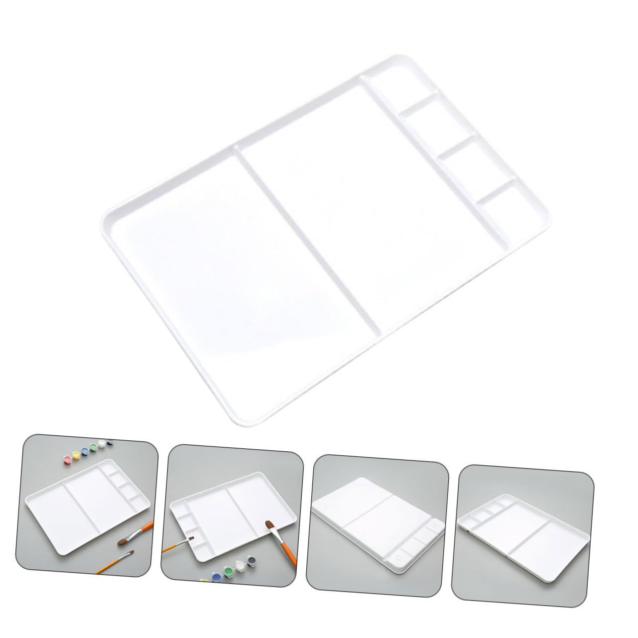 TOPBATHY Palette Plastique pour Peinture Aquarelle Compartiments Palette de Mélange Résistante PP Lisse pour Artistes et Bricolage