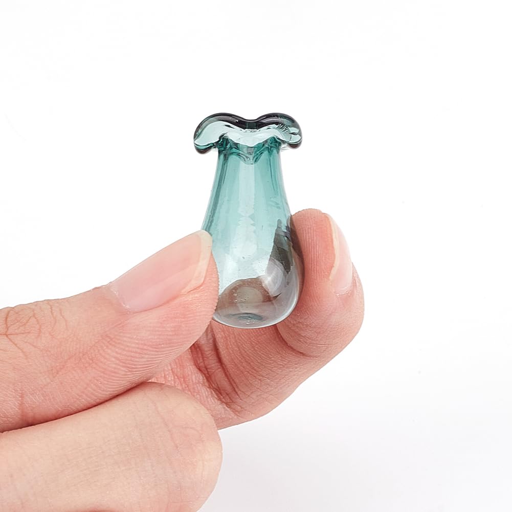 DELORIGIN 5Pcs Cat Whiskers Mini Flower Vase 1" Miniature Glass Bud Vases Tiny Vase for Micro Landscape Accessories Decorations Dry Flowers Bud Succulent Holder DIY Ornament Table Festival Decor - Image 3