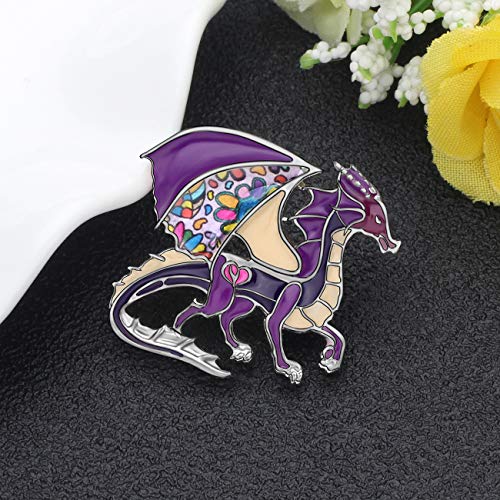 Image of WEVENI Alloy Fantasy Dinosaur Dragon Brooch Enamel Pins for Women Lady Girl Fashion Jewelry Gift