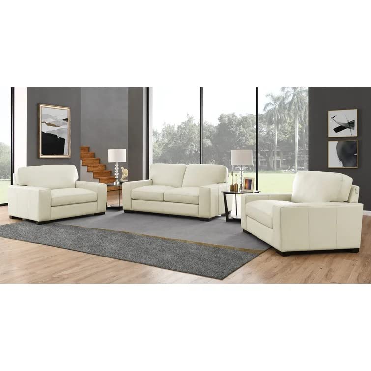 Margot 2+1+1 Seater Faux Leather Sofa Set for Living Room (White)-image-35