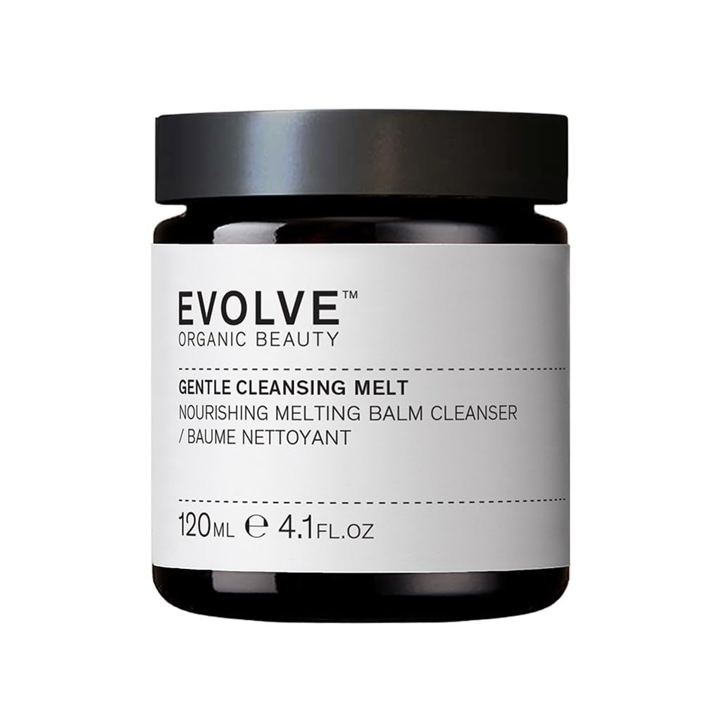Evolve Organic Beauty - Gentle Cleansing Melt Balm | Soothe, Hydrate, Remove Make Up, Nourish | Baobab Oil, Vanilla | Small-Batch, Vegan Clean Beauty (4.1 oz | 120 mL) Package May Vary