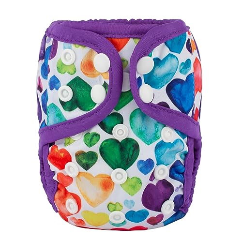 Newborn Baby Diaper Nappy Cover 8lbs-10lbs (Multicolor Hearts)