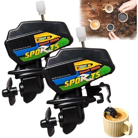 Boat Motor Coffee Stirrer, Boat Engine Motor Coffee Mixer, Boat Propeller Coffee Stirrer, Coffee Stirrer Motor Boat, Best Gift for Father, Outboard Motor Fan, Boat Enthusiasts & Coffee Lovers (2Pcs) Cover