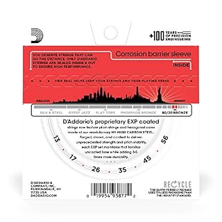 D’Addario EXP12 Cordes en bronze pour guitare acoustique avec revêtement 80/20 Moyen 13-56 - Les Beatles, Paul McCartney, John Lennon, RIngo Starr, George Harrison D'Addario EXP12 Cordes en bronze pour guitare acoustique avec revêtement 80/20 Moyen 13-56 – Image 3