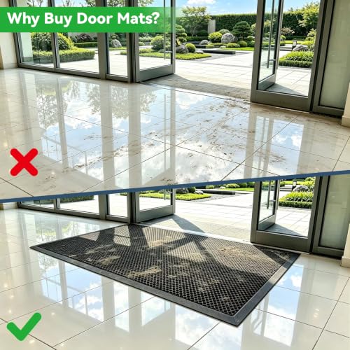 HEAUIK 3'x5' Front Door Mat Indoor Outdoor Entrance,Elastic Mesh Mats,Black by HEAUIK - Used condition - Image 3