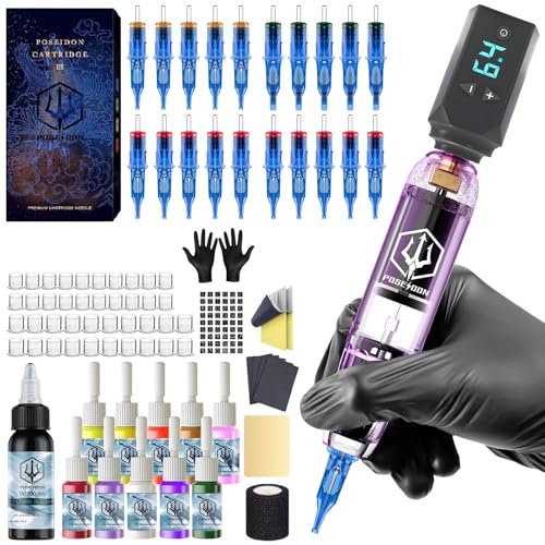POSEIDON Wireless Rotary Tattoo Machine Kit (TK039)