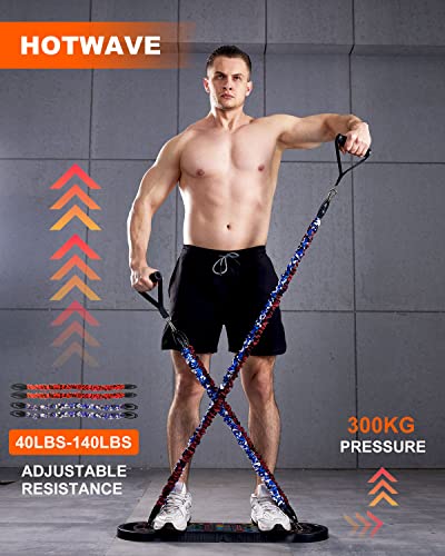 Hotwave Ultimate Portable Home Gym With 16 Fitness Accessories,20 In 1 Push Up Board,Resistance Bands With Ab Roller Wheel,Full Body Workout Equipment At Home For Man And Woman #TOP3
