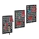 Relaxdays Werkzeugwand Metall, 25-teiliges Zubehör-Set, HxBxT: 60 x 118 x 2 cm, 3 Lochwände, Wandmontage, schwarz/rot