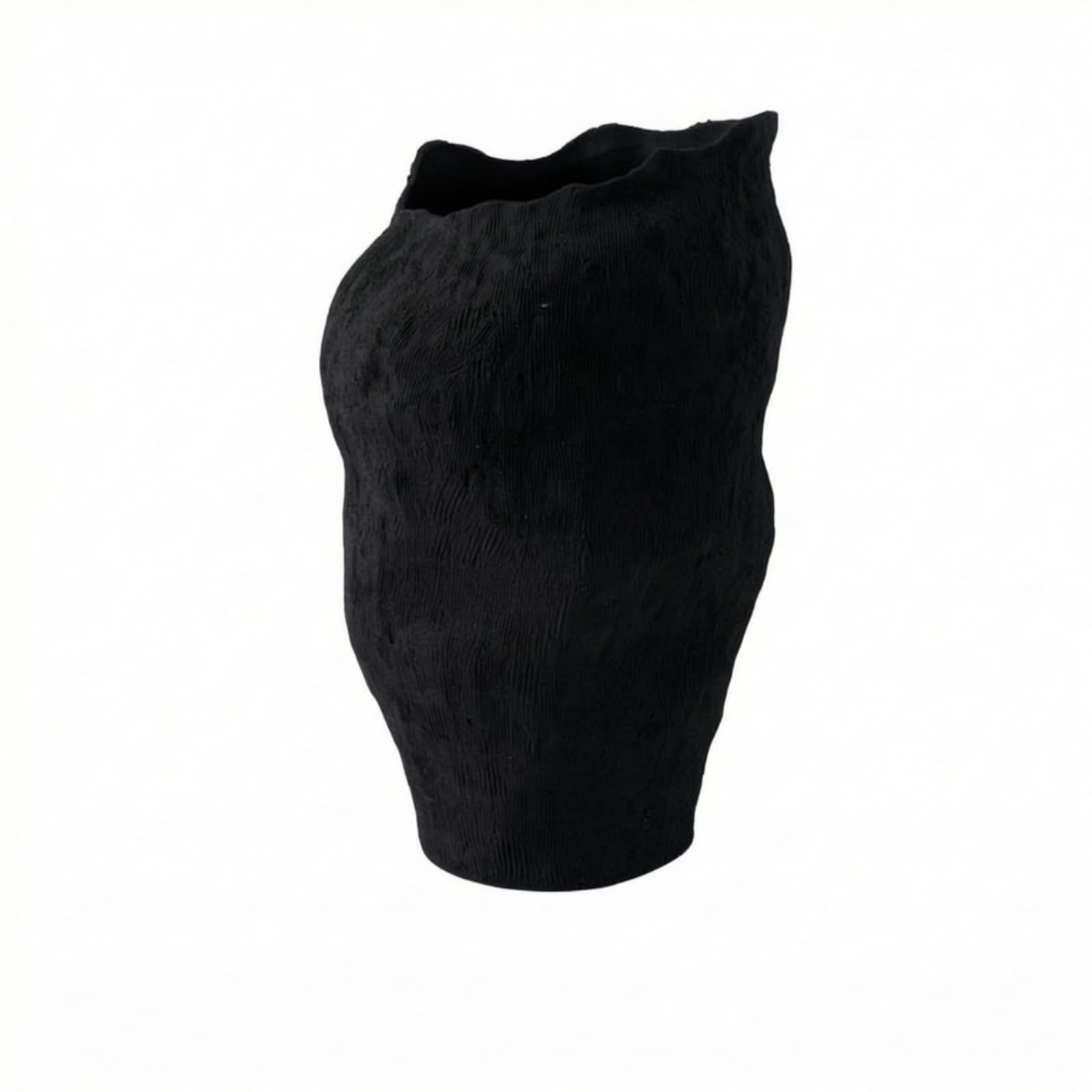 MagiDeal Jarrón de Cerámica Florero Escultural Vaso Decorativo Centro de Mesa Barro con Pátina Artesanal y Acabado Mate Que, Negro, D款 Negro Alto 32.5 29 H50cm