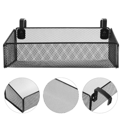 OKUMEYR Hängekorb Metall Schwarz Für Bett Organizer Mit Haken 10.63X5.12X3.54 Zoll Nachttisch Aufbewahrungskorb Für Wohnheim Schlafzimmer Büro