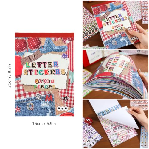 Image of 5000+ Pcs Alphabet Stickers, Letter Number Symbol Stickers, Reusable ABC Sticker Book for Journaling Scrapbooking Planner DIY Crafts Self-Adhesive Cute Letter Stickers for Kids Adults
