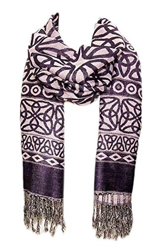 Celtic Weave Scarf, Irish Style Scarf - Purple