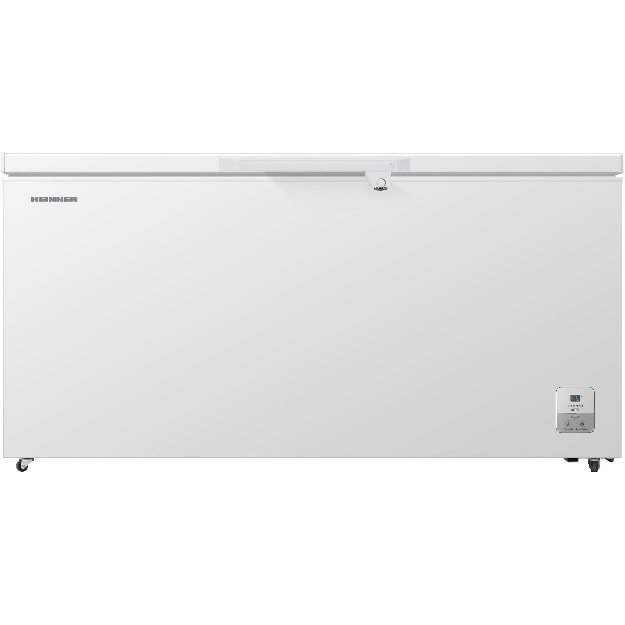 HCF‑HS500EE++ – Gefriertruhe 500 L – Energieeffizienzklasse E – Elektronisch gesteuert, LED‑Display & Innenbeleuchtung, Schnellgefrierfunktion, Weiß - Jahre Garantie