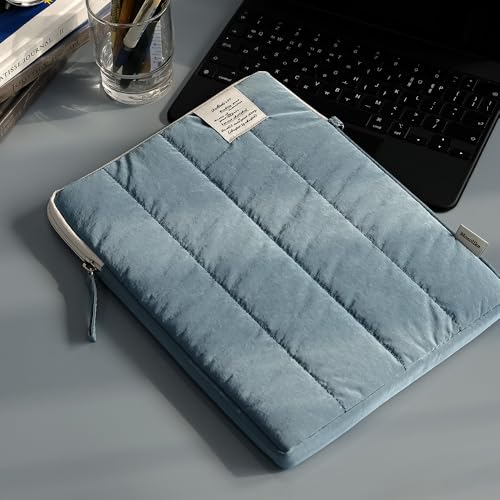 Image of Monolike Archive 247 Cushion Tablet Pouch 11inch, Indie Blue - Padded Protective Sleeve for iPad Pro /Air, Soft Vintage Style Case