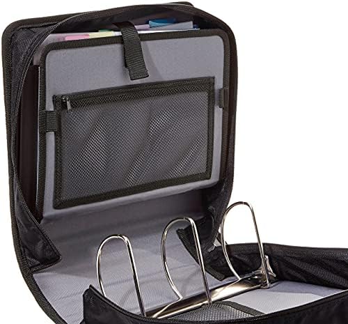 Amazon Basics 3-Ring Binder with Zipper - D-Ring, 10.16 cm, Black