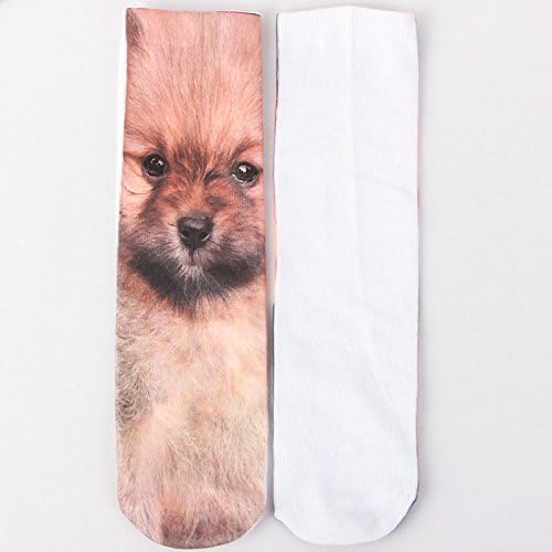 Maxnuo Cotton Socks 3D Cute Dogs Print High Compression Socks for Outdoor Sports Unisex Adults