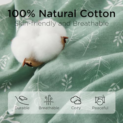Image of Duomiaomiao 3-Pack Baby Sleep Bag, 100% Organic Cotton Lightweight Wearable Blanket, Breathable Comfy Toddler Sleeping Sack (0.5tog Green Leaves, Small)