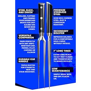 Dalstrongmeatfork7inchtheimpalerdualprongcarvingbbqforkhighcarbonstainlesssteelg10garolitehandleprofessionalbarbecuecarvingforkkitchenutensils Urban Country Home Decor Dalstrong meat fork 7 inch the impaler dual prong carving bbq fork high carbon stainless steel g10 garolite handle professional barbecue carving fork kitchen utensils urban country home decor