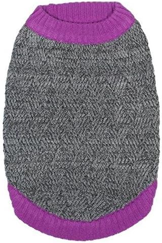 Blueberry Pet Melange Dog Sweater in Gray and Silver, Back Length 10", Pack of 1 Clothes for Dogs