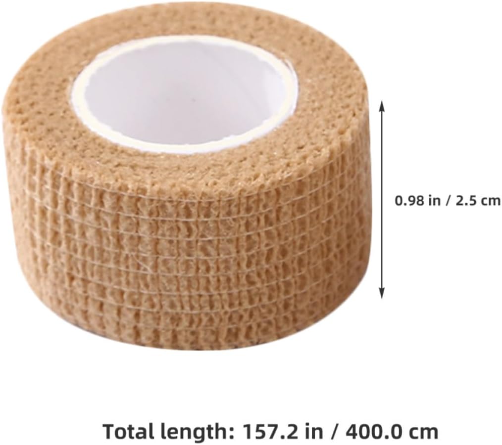 6 Rolls Self Adhesive Bandage Tape 2.5cm Khaki Non Woven