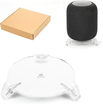 HomePod 1st & 2nd Generation Acrylic Tripod Stand Triangle Desktop Base for Apple Smart Speakers, Holder Non-Slip Base for HomePod Speaker Mount Transparent