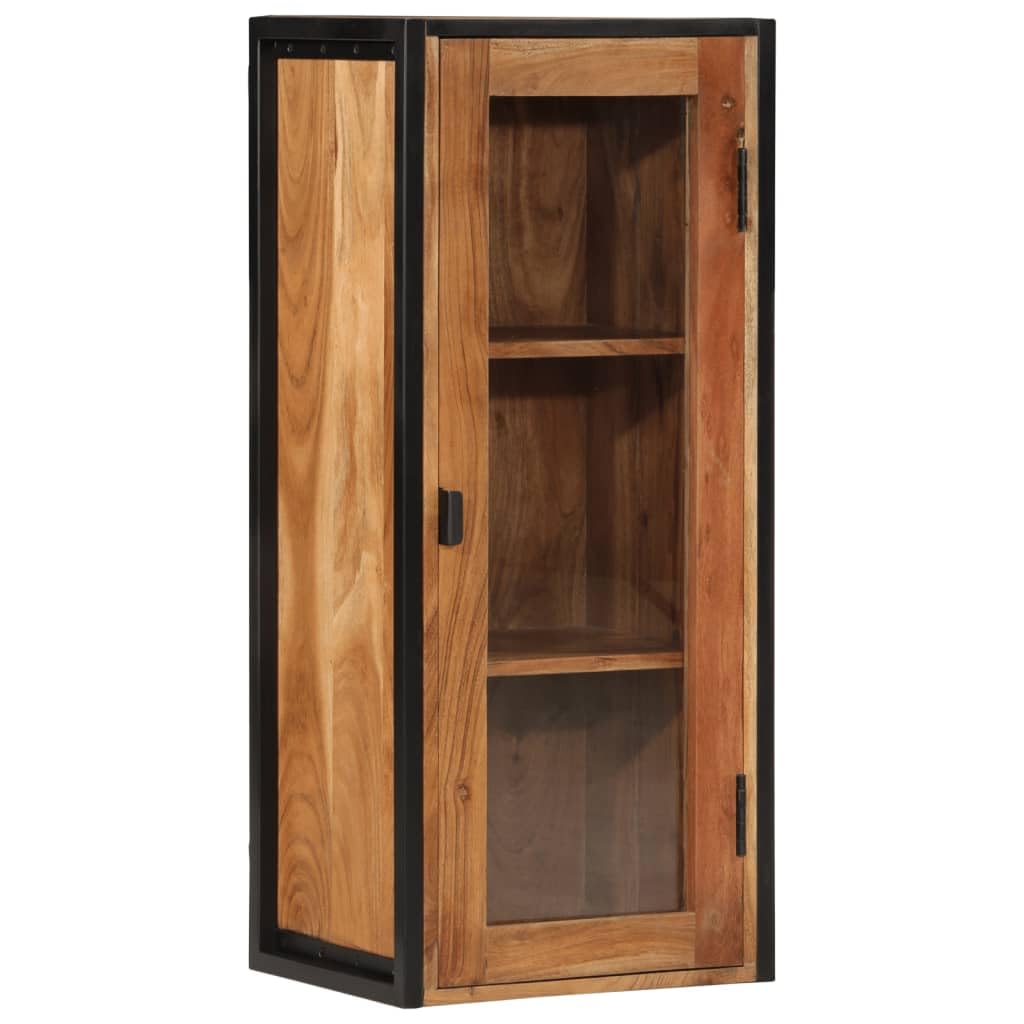Armario de pared para baño, 40 x 30 x 90 cm, madera maciza de acacia y